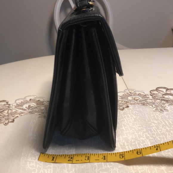 NEW Vintage BELLE-ROSE Top Handle Black Messenger Purse Briefcase Multi pocket - Picture 10 of 16